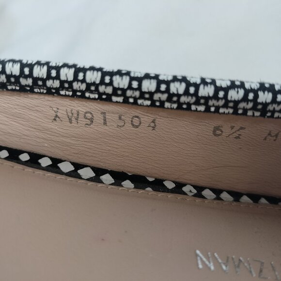 Stuart Weitzman Lovebuck Flats in Black & White Optic Nappa - Picture 5 of 7